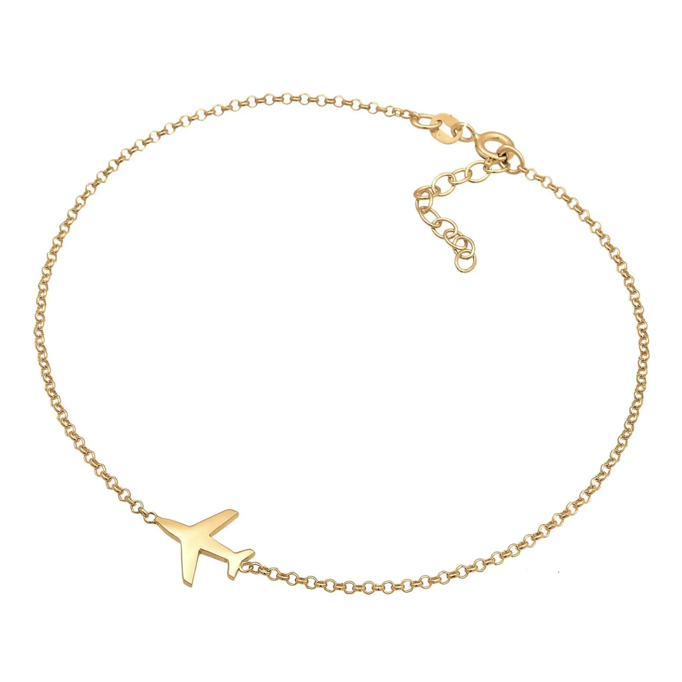Elli "Fußkettchen Flugzeug Symbol< Silber|Symbol-schmuck