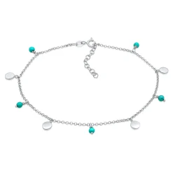 Elli "Fußkettchen Geo | Howlith ( Türkis )< Roségold|Fußschmuck