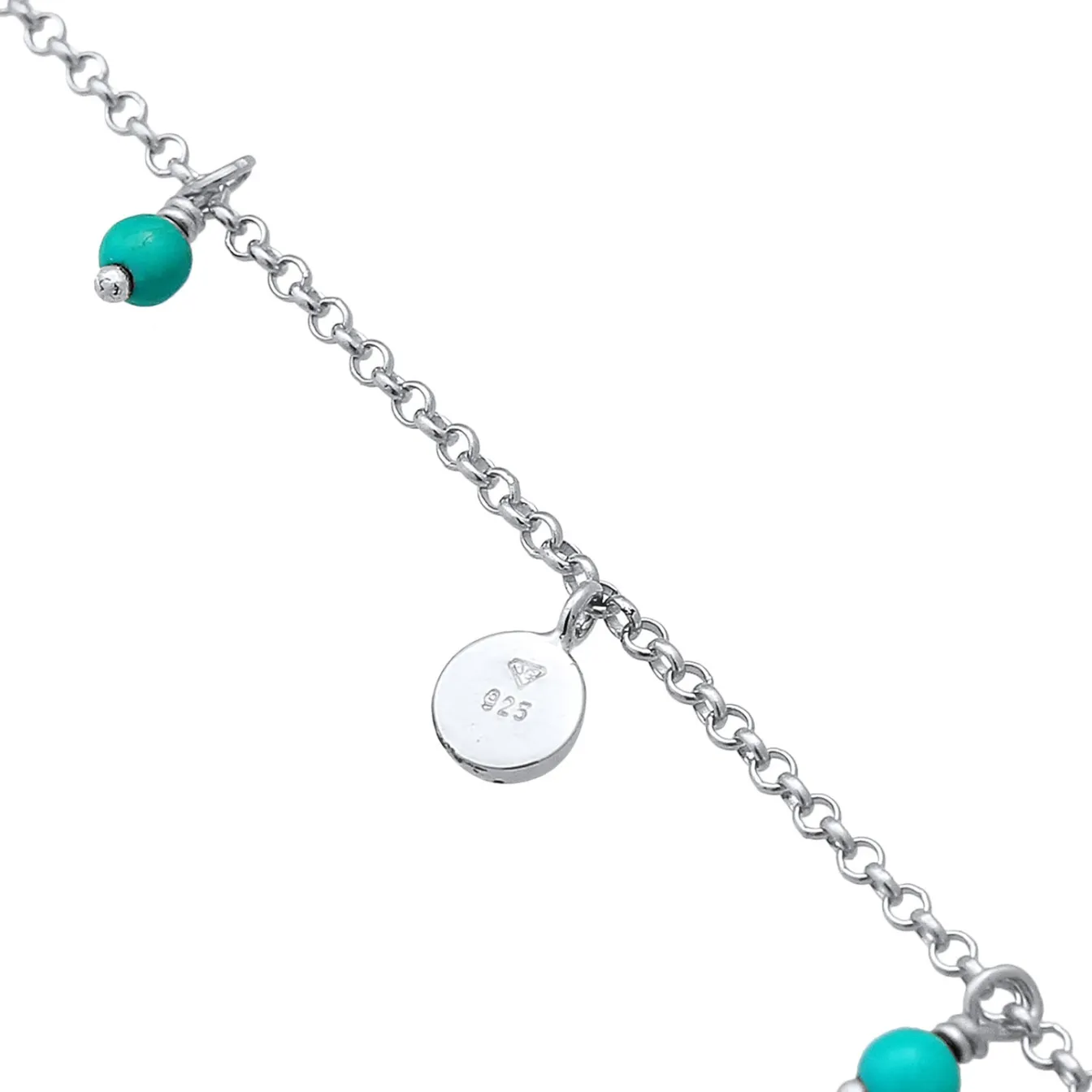 Elli "Fußkettchen Geo | Howlith ( Türkis )< Roségold|Fußschmuck