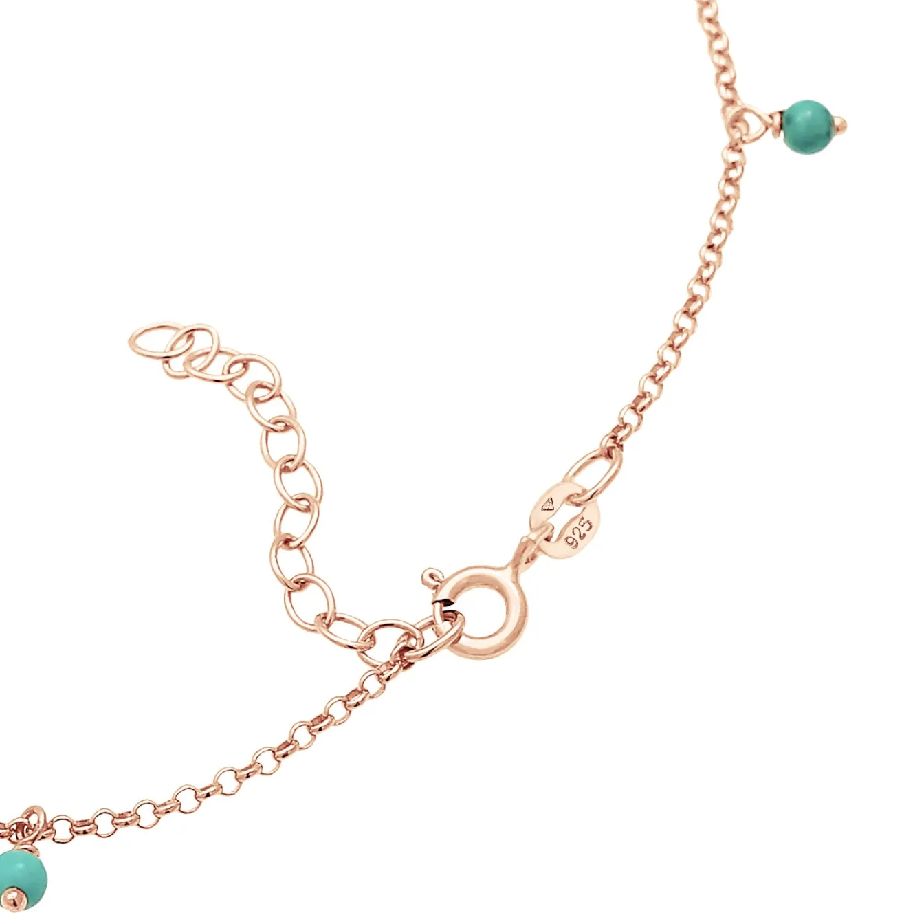 Elli "Fußkettchen Geo | Howlith ( Türkis )< Roségold|Fußschmuck