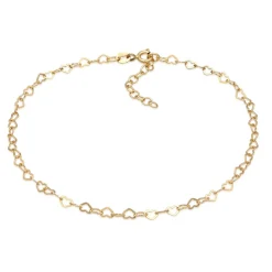 Elli "Fußkettchen Herz< Vergoldet|Symbol-schmuck