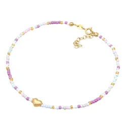 Elli "Fußkettchen Herz Beads< Symbol-schmuck|Herz-schmuck