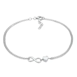 Elli "Fußkettchen Herz Unendlichkeit< Symbol-schmuck|Herz-schmuck