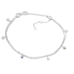 Elli "Fußkettchen Infinity | Kristall ( Weiß )< Symbol-schmuck|Herz-schmuck