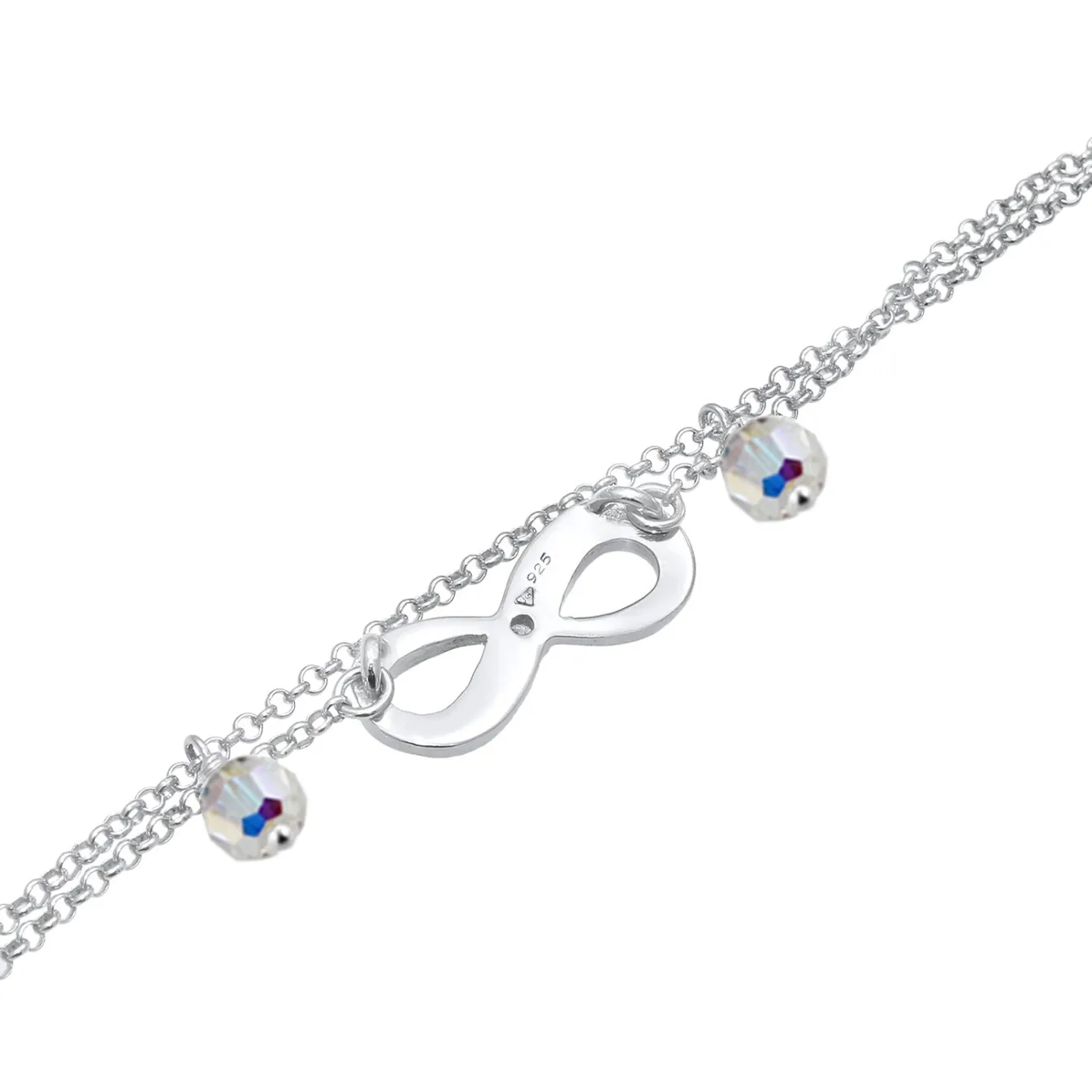 Elli "Fußkettchen Infinity | Kristall ( Weiß )< Symbol-schmuck|Herz-schmuck