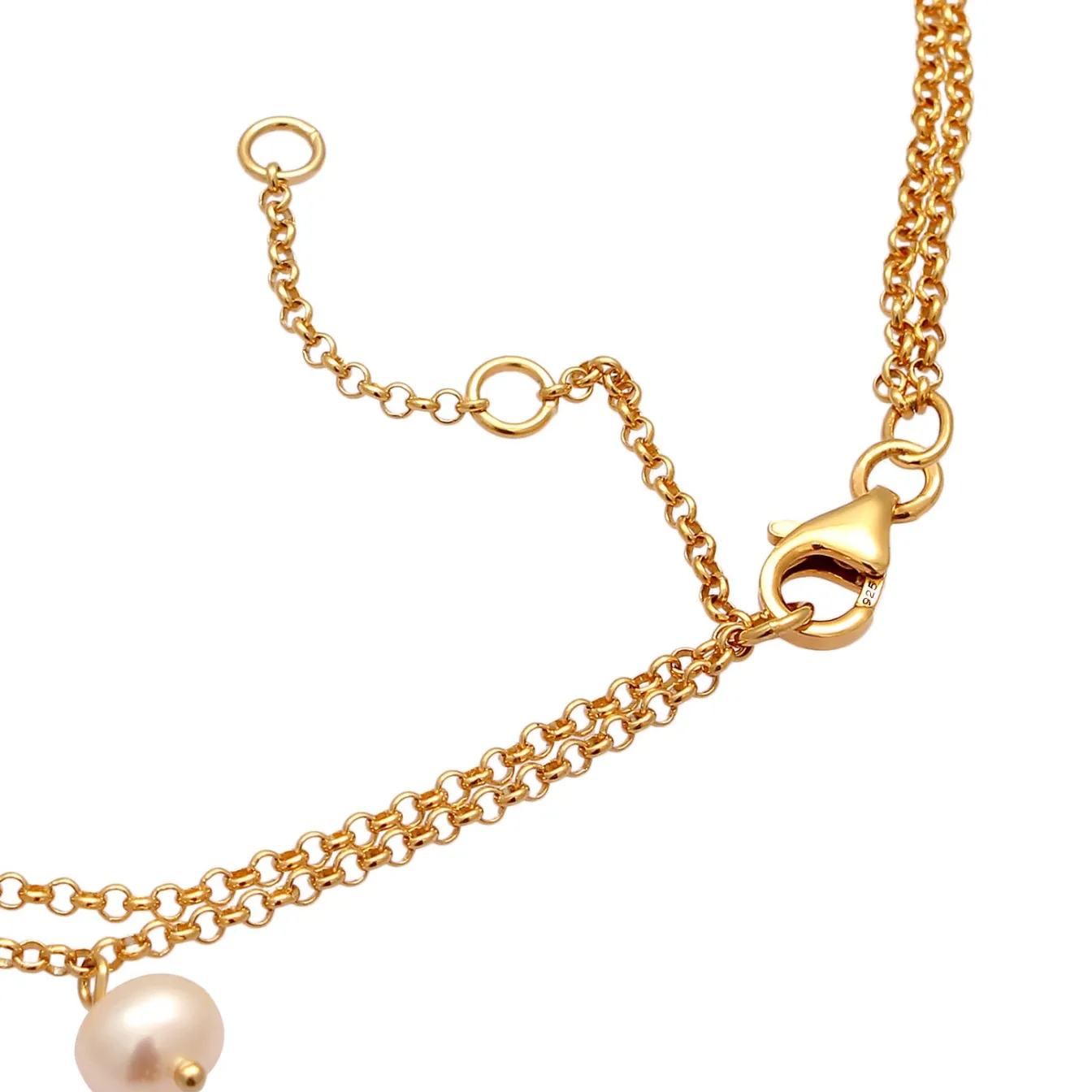 Elli "Fußkettchen Infinity | Süßwasserperle, Zirkonia ( Weiß )< Silber|Symbol-schmuck