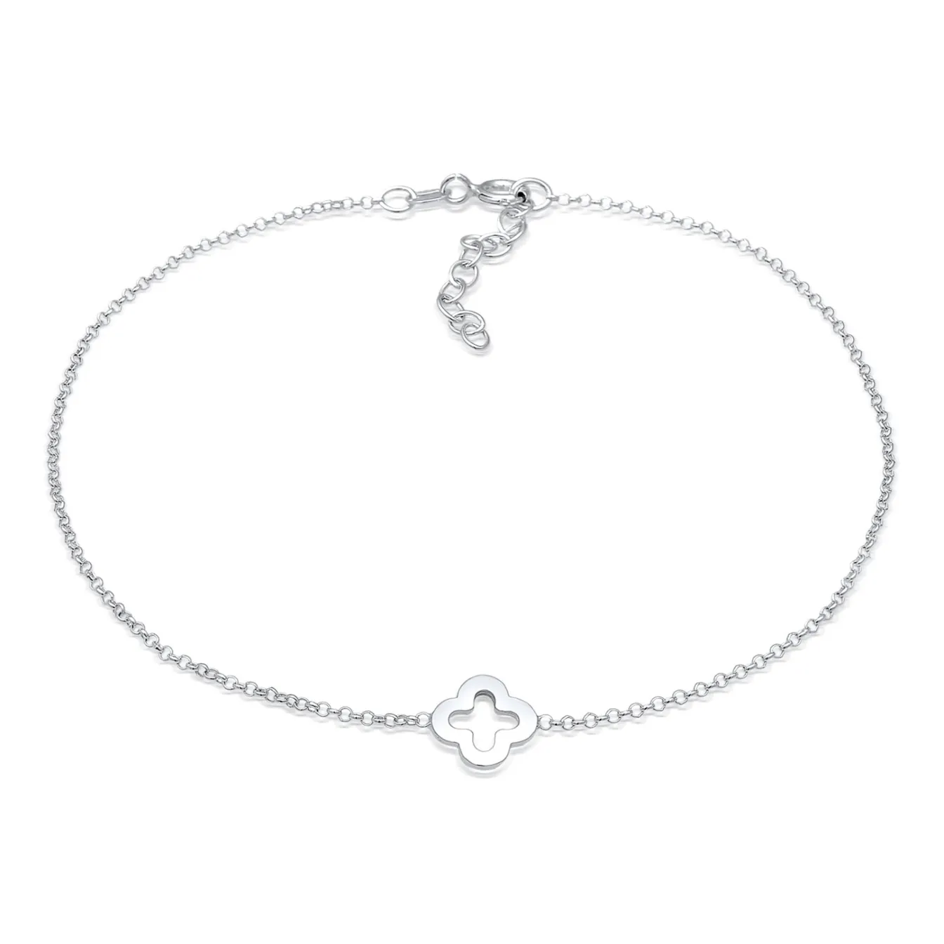 Elli "Fußkettchen Kleeblatt Symbol< Symbol-schmuck|Fußschmuck