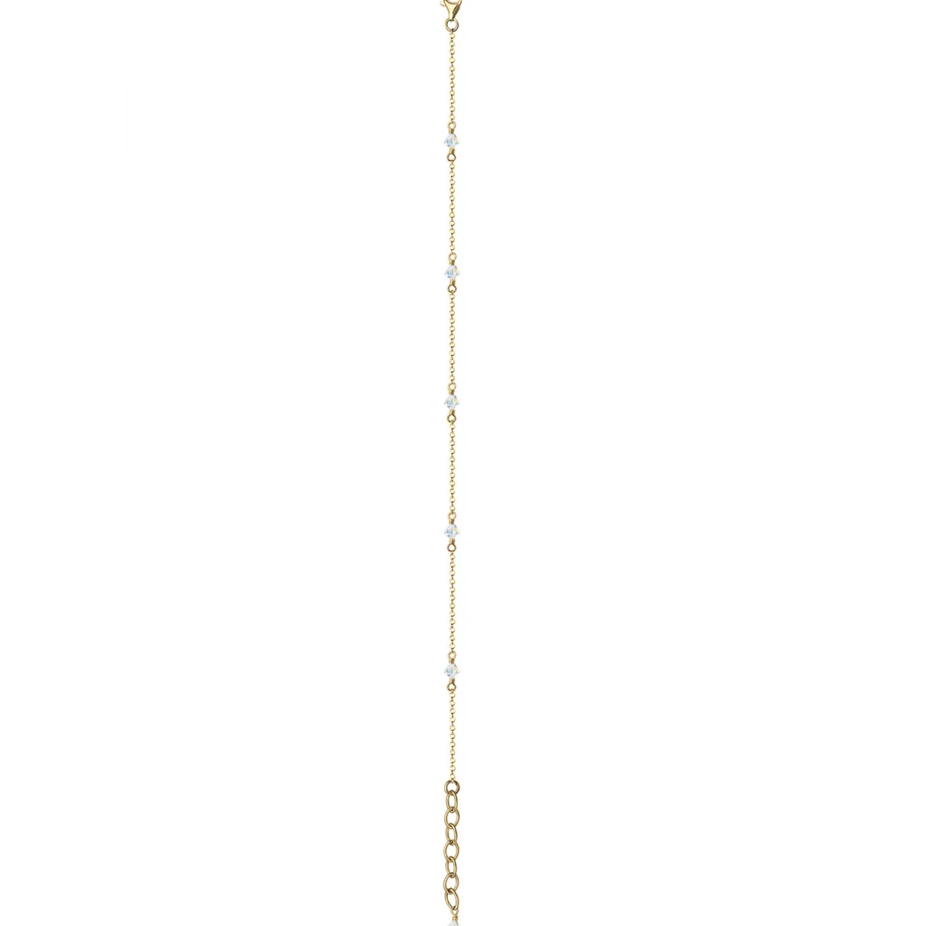Elli "Fußkettchen Kugel | Kristall ( Weiß )< Roségold|Fußschmuck