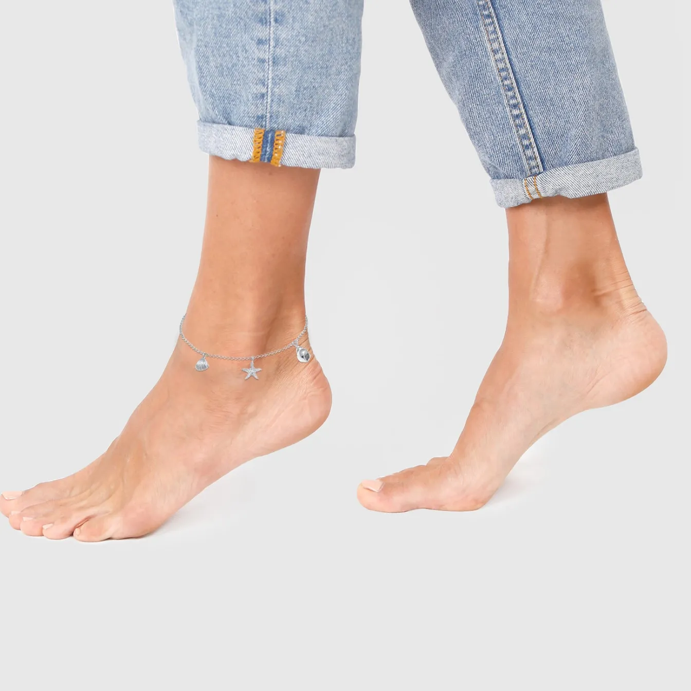 Elli "Fußkettchen Muschel< Symbol-schmuck|Fußschmuck