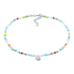 Elli "Fußkettchen Muschel Beads< Fußschmuck|Silber
