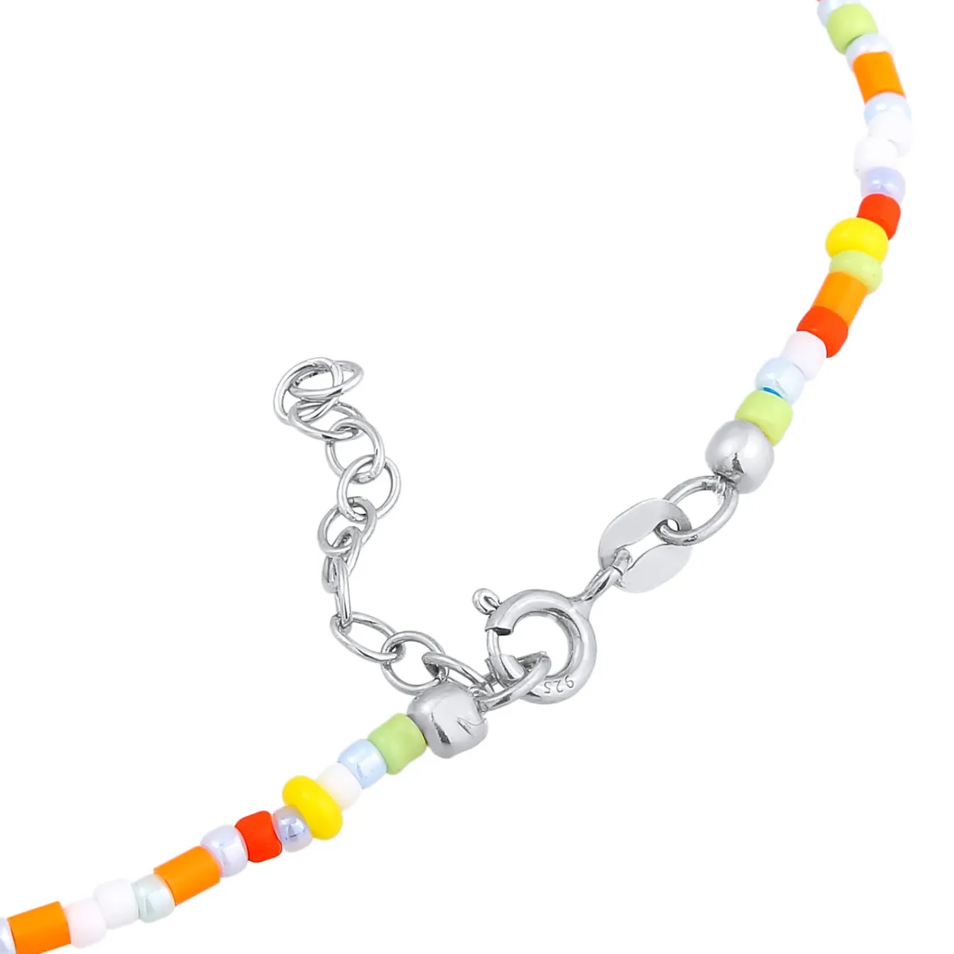 Elli "Fußkettchen Peace Beads< Fußschmuck|Silber