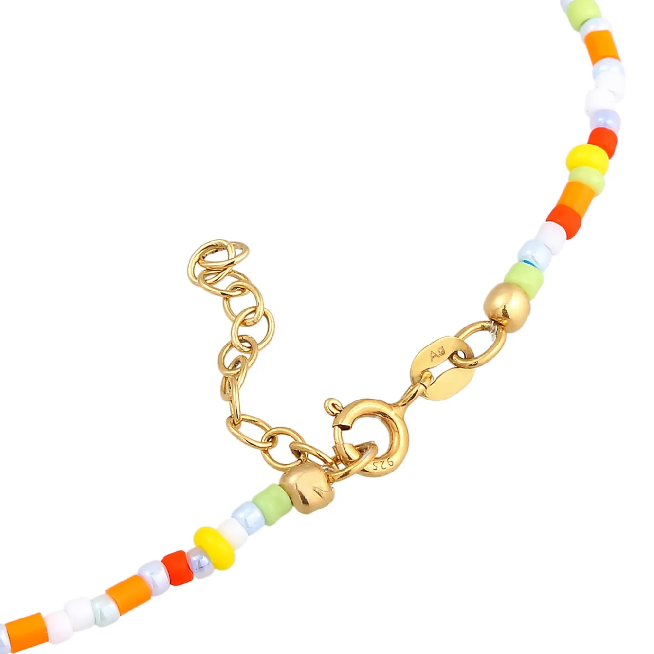 Elli "Fußkettchen Peace Beads< Fußschmuck|Silber