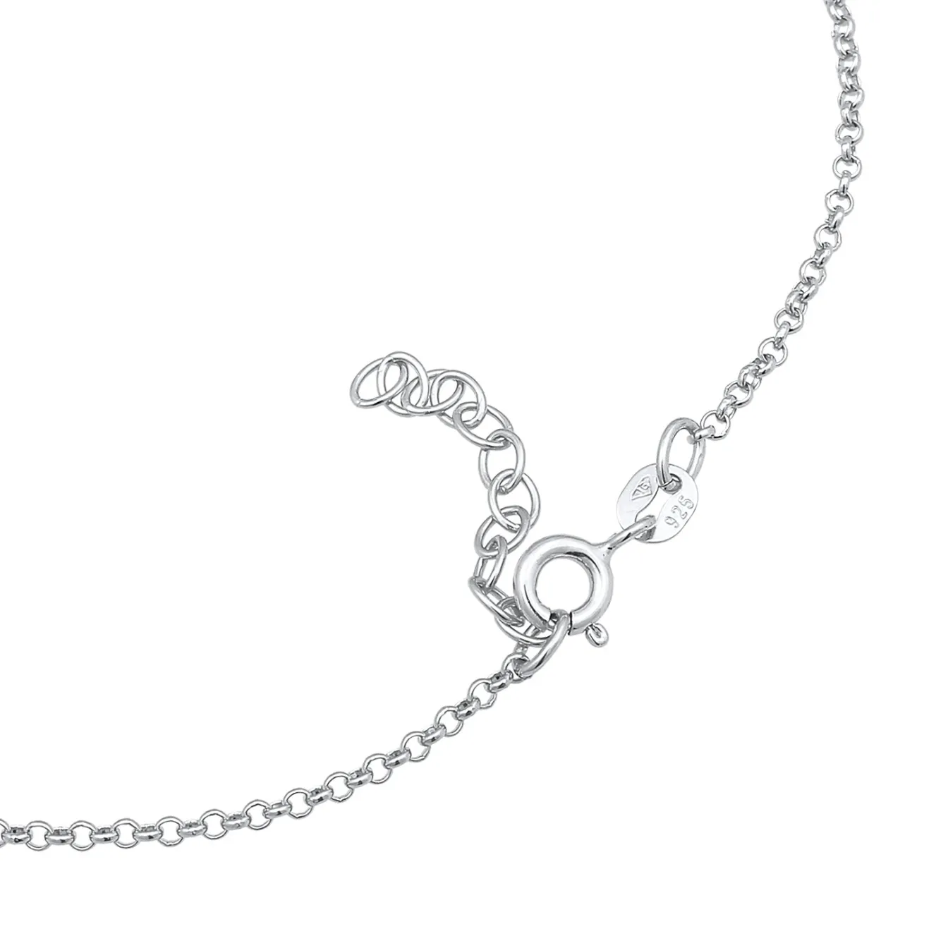 Elli "Fußkettchen Plättchen | Kristalle (Weiß)< Fußschmuck|Silber
