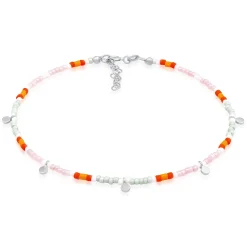 Elli "Fußkettchen Plättchen Beads< Fußschmuck|Silber