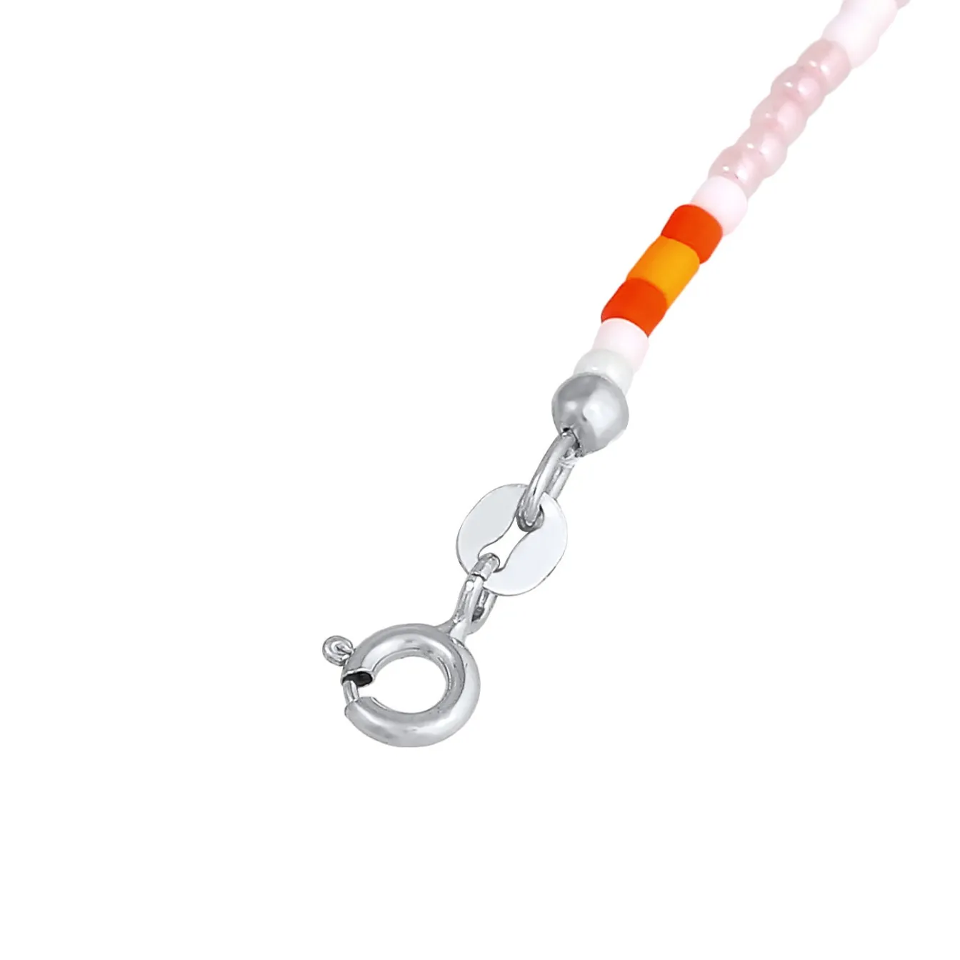 Elli "Fußkettchen Plättchen Beads< Fußschmuck|Silber