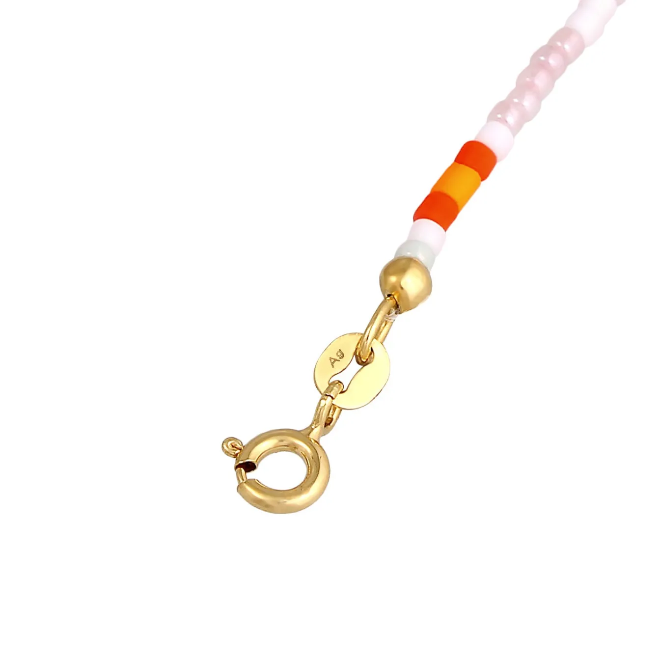 Elli "Fußkettchen Plättchen Beads< Fußschmuck|Silber