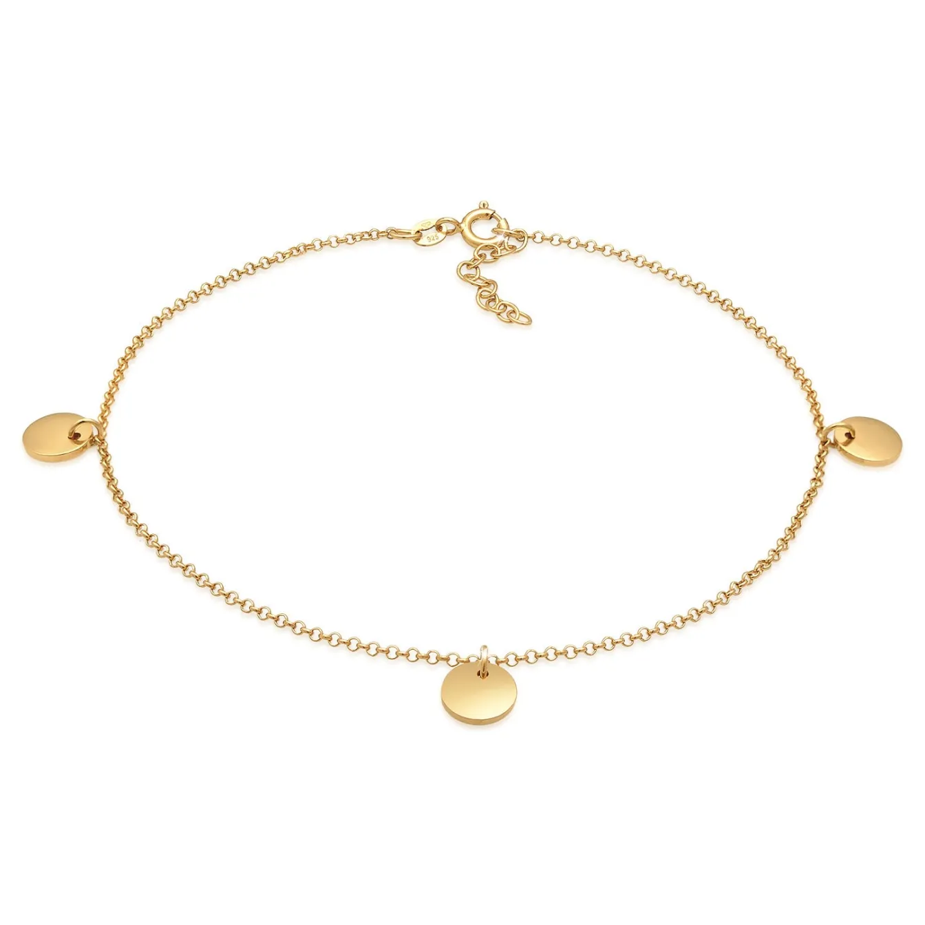 Elli "Fußkettchen Plättchen Geo< Fußschmuck|Silber