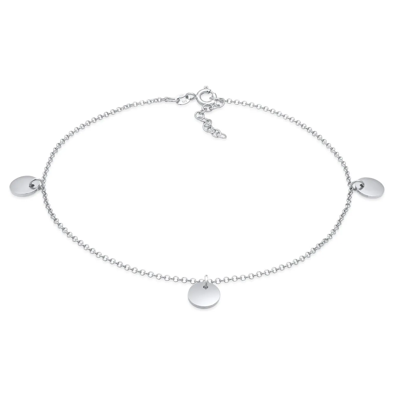 Elli "Fußkettchen Plättchen Geo< Fußschmuck|Silber