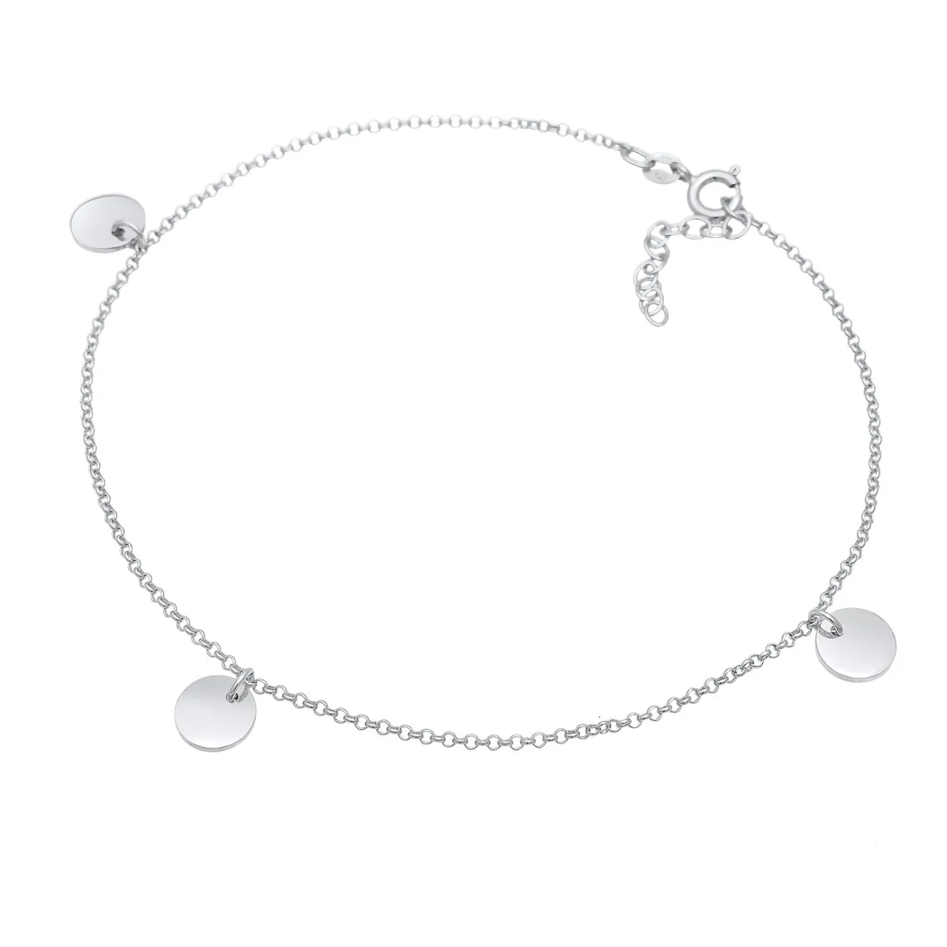 Elli "Fußkettchen Plättchen Geo< Fußschmuck|Silber
