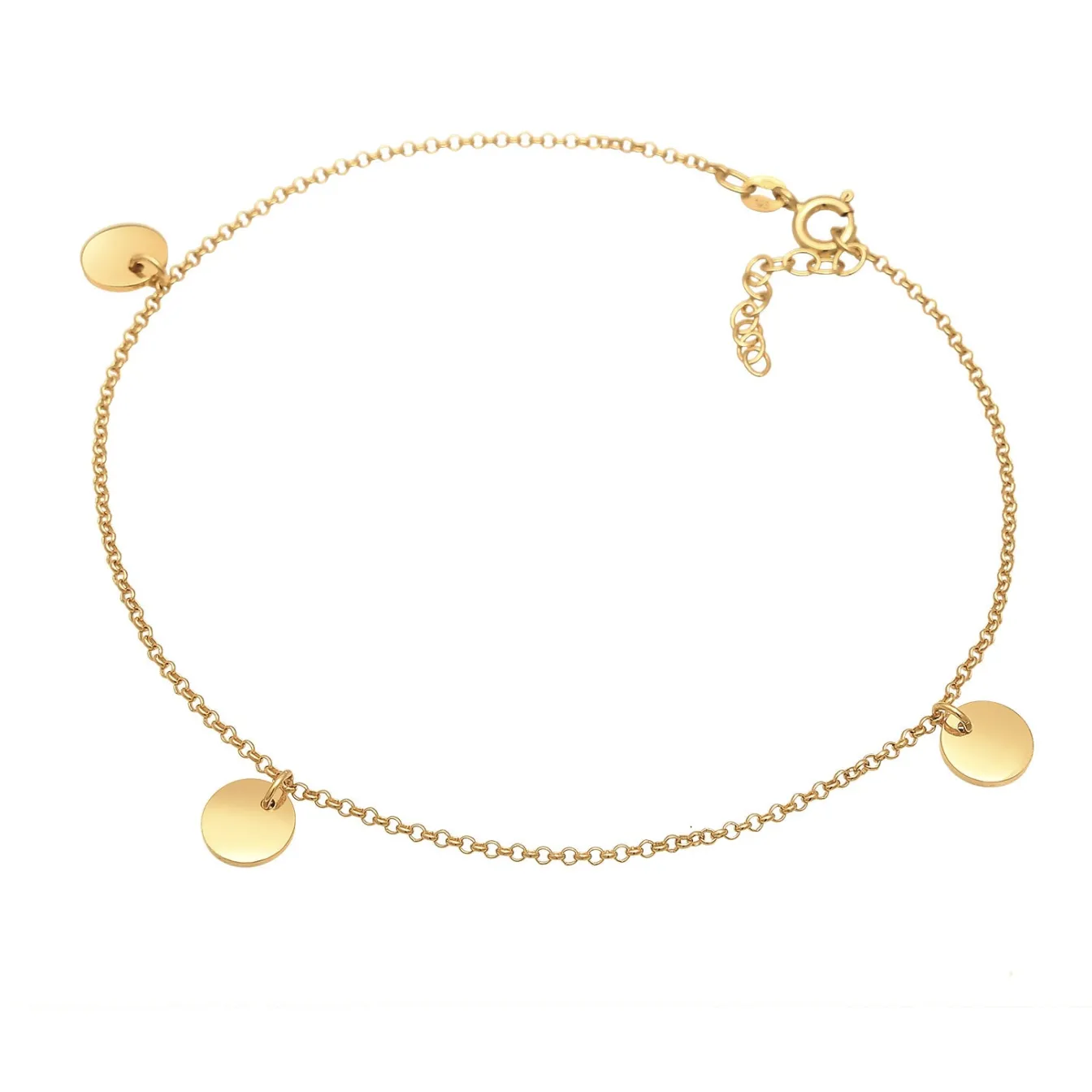 Elli "Fußkettchen Plättchen Geo< Fußschmuck|Silber