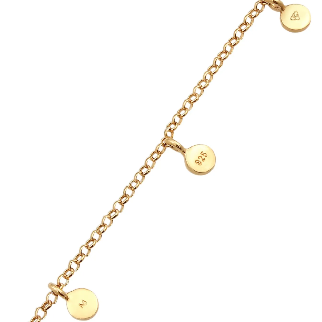 Elli "Fußkettchen Plättchen Organic< Silber|Fußschmuck