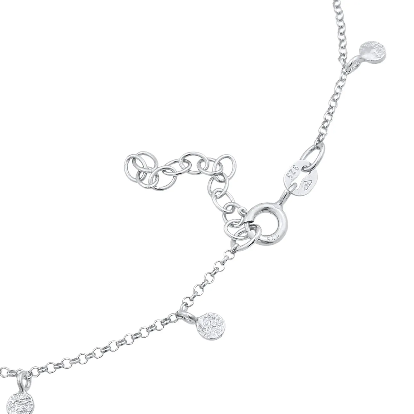 Elli "Fußkettchen Plättchen Organic< Silber|Fußschmuck