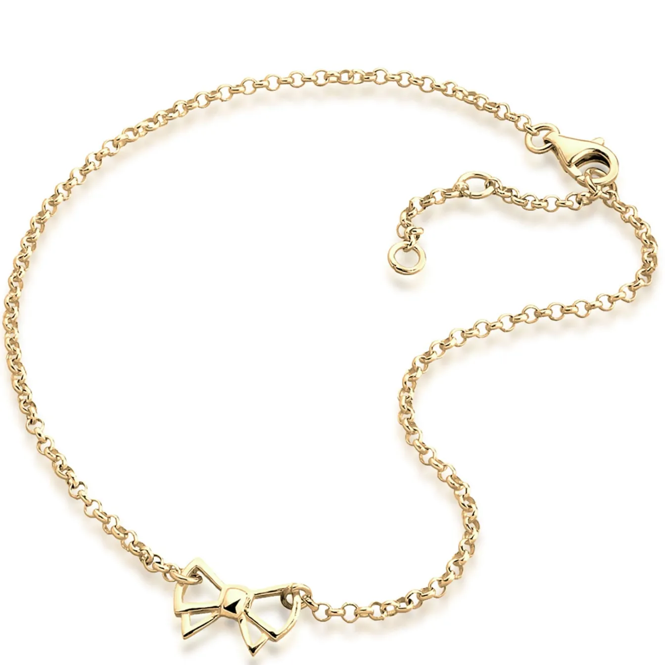 Elli "Fußkettchen Schleife< Vergoldet|Symbol-schmuck