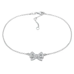 Elli "Fußkettchen Schleife | Kristall (Weiß)< Symbol-schmuck|Fußschmuck