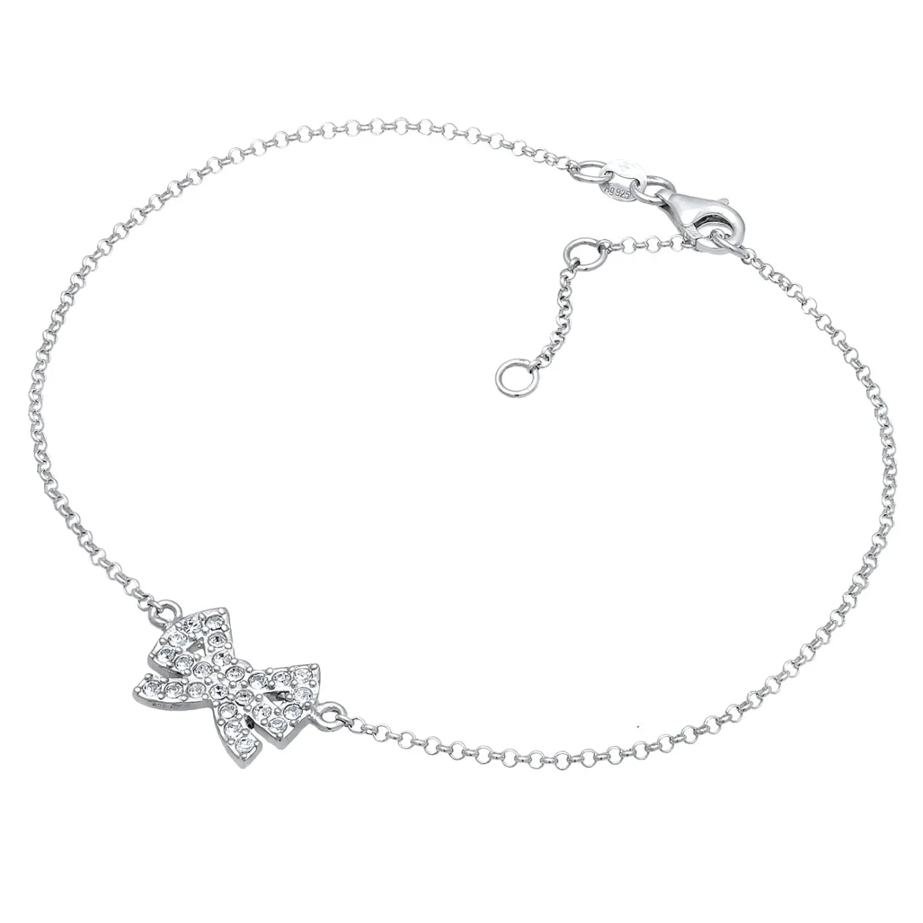 Elli "Fußkettchen Schleife | Kristall (Weiß)< Symbol-schmuck|Fußschmuck