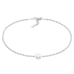 Elli "Fußkettchen Smiling | Kristall (Weiß)< Fußschmuck|Silber
