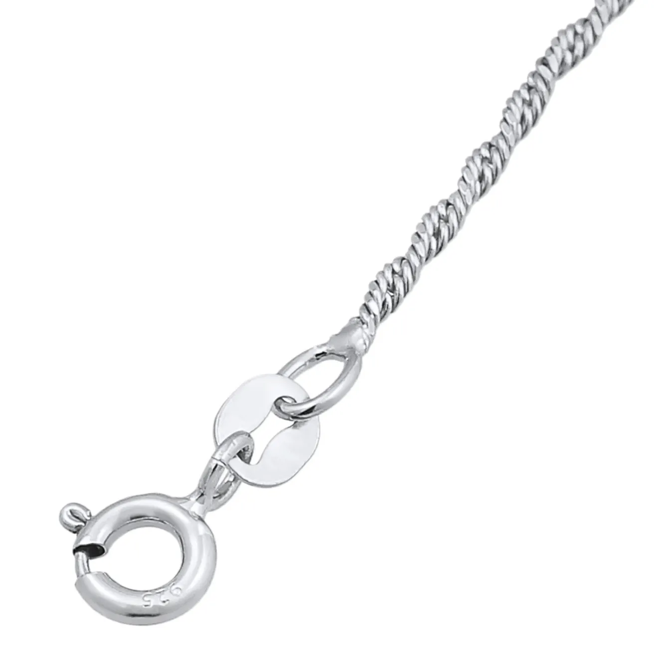 Elli "Fußkettchen Smiling | Kristall (Weiß)< Fußschmuck|Silber