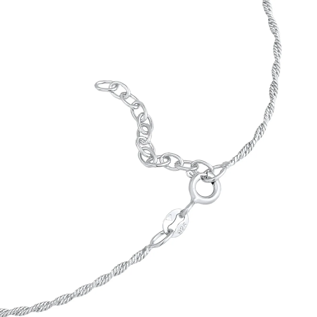 Elli "Fußkettchen Smiling | Kristall (Weiß)< Fußschmuck|Silber