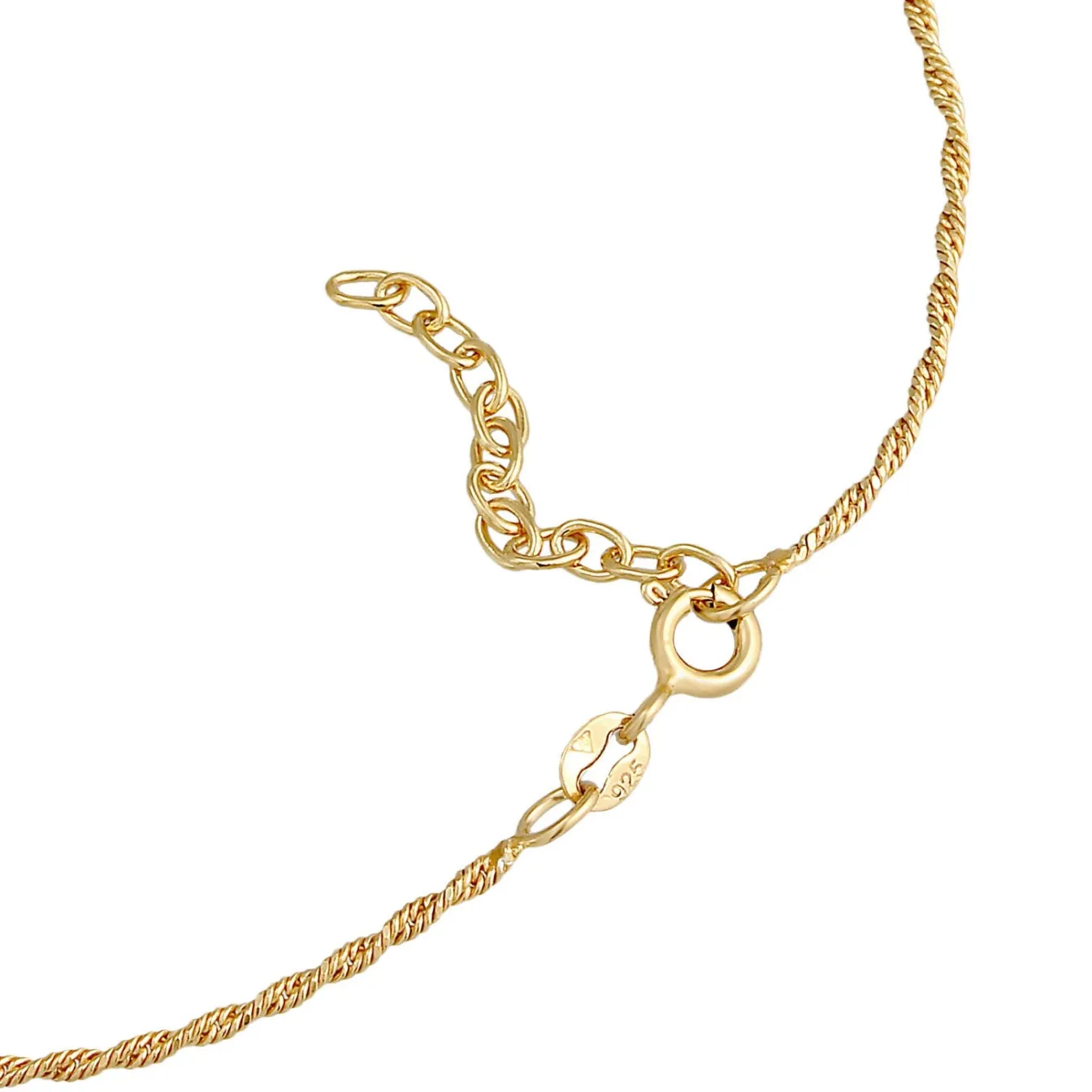 Elli "Fußkettchen Smiling | Kristall (Weiß)< Fußschmuck|Silber