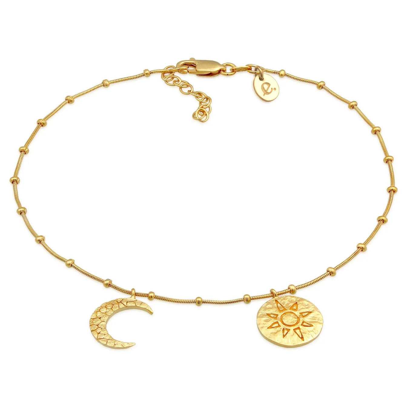 Elli "Fußkettchen Sonne Mond< Symbol-schmuck|Fußschmuck