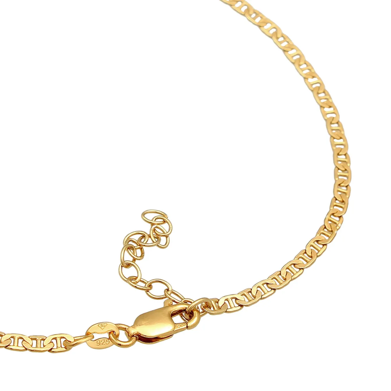 Elli "Fußkettchen Stäbchen-Panzerkette< Fußschmuck|Silber