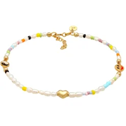 Elli "Fußkettchen Yin & Yang Herz< Symbol-schmuck|Herz-schmuck