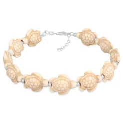Elli "Fußkette Schildkröte | Synth. Howlith< Edelsteine|Fußschmuck
