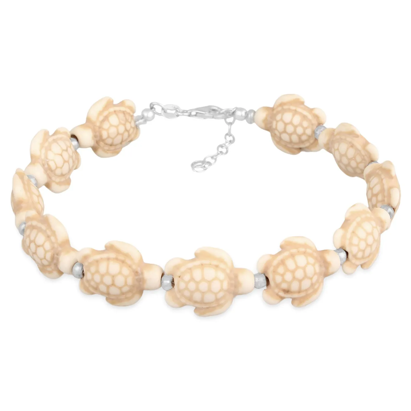 Elli "Fußkette Schildkröte | Synth. Howlith< Edelsteine|Fußschmuck