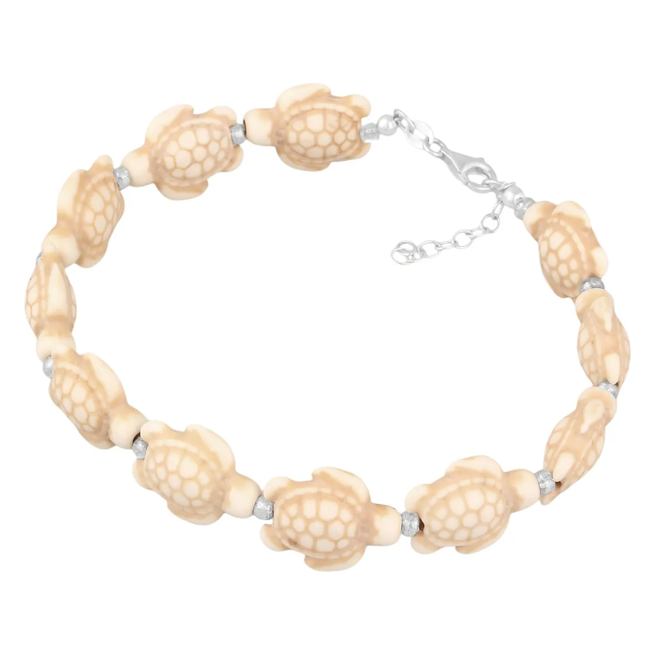 Elli "Fußkette Schildkröte | Synth. Howlith< Edelsteine|Fußschmuck