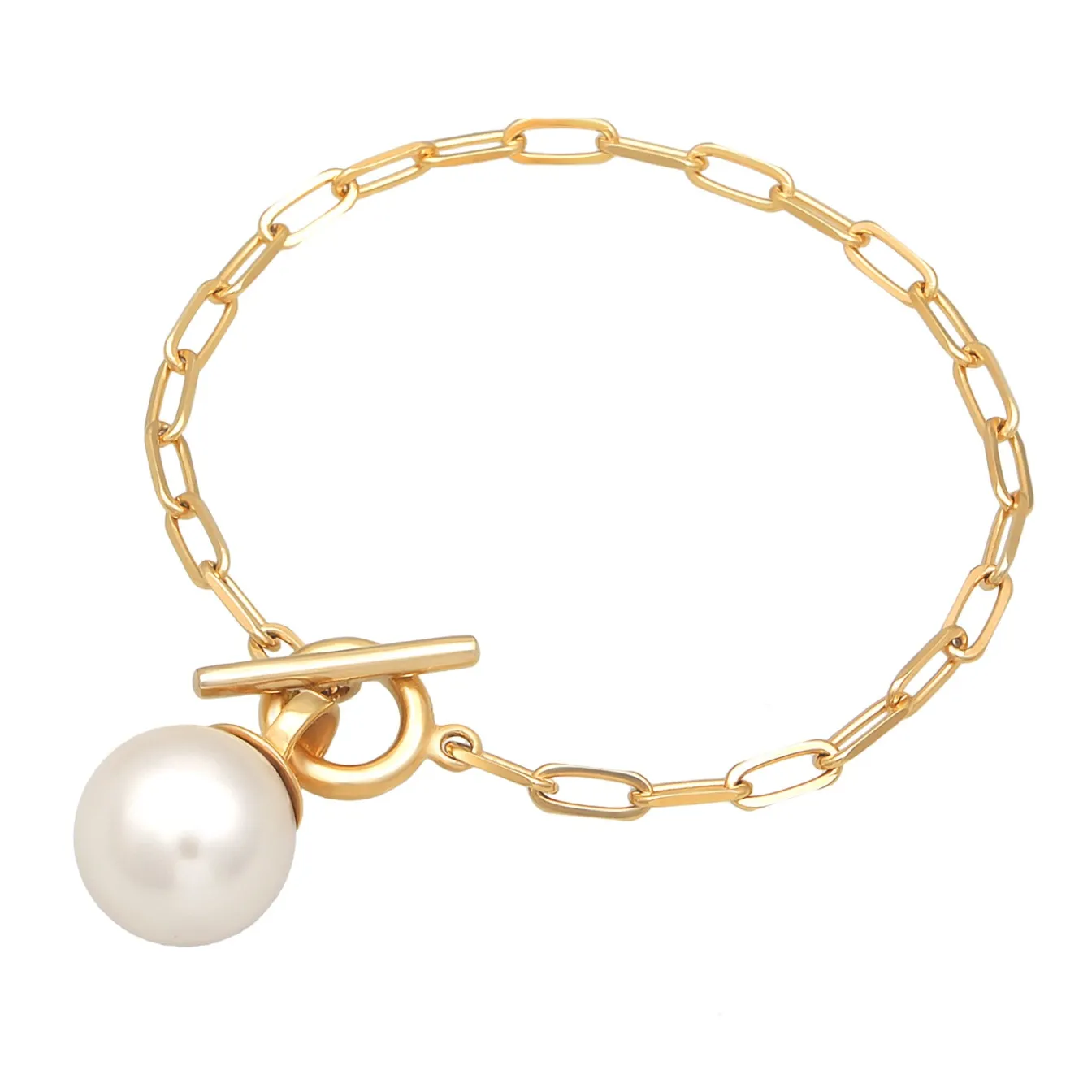 Elli "Glieder-Armband Knebelverschluss | synth. Perle< Perlen|Armbänder