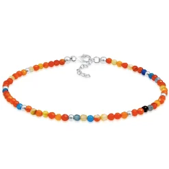 Elli "Glieder-Fußkettchen | Achat ( Orange )< Fußschmuck|Silber