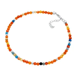 Elli "Glieder-Fußkettchen | Achat ( Orange )< Fußschmuck|Silber