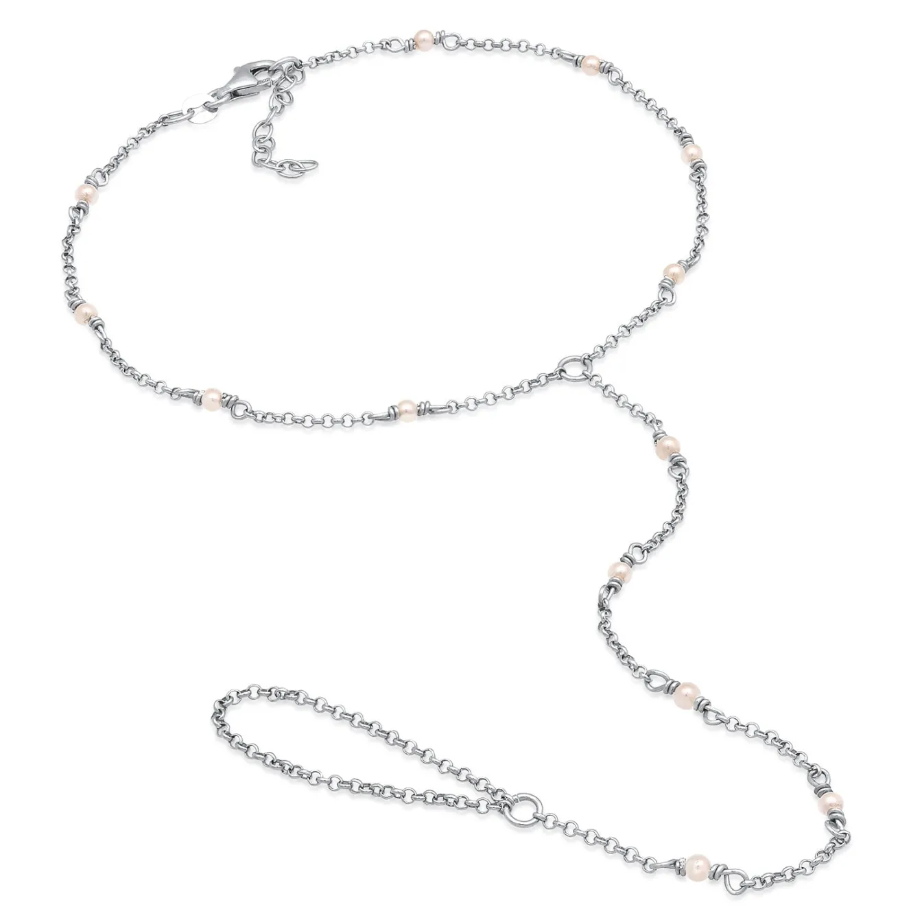 Elli "Glieder-Fußkettchen | Muschelkernperlen< Vergoldet|Fußschmuck