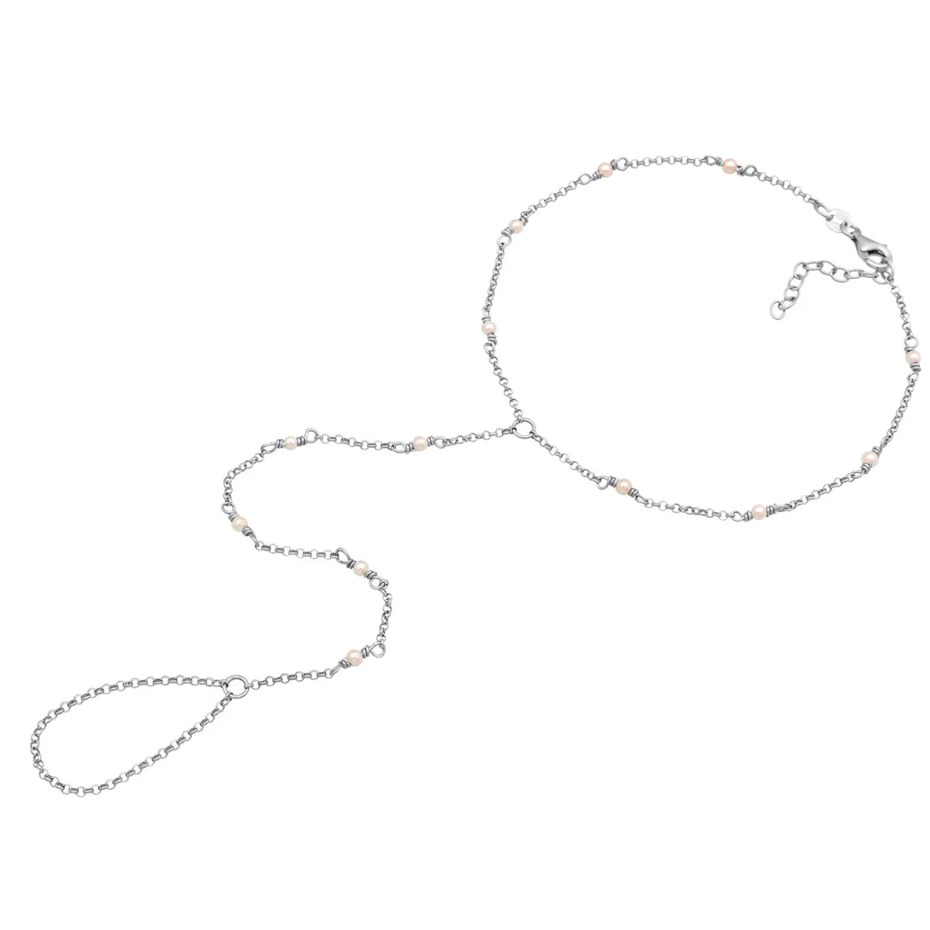 Elli "Glieder-Fußkettchen | Muschelkernperlen< Vergoldet|Fußschmuck