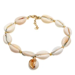 Elli "Glieder-Fußkettchen Muschel< Fußschmuck|Vergoldet
