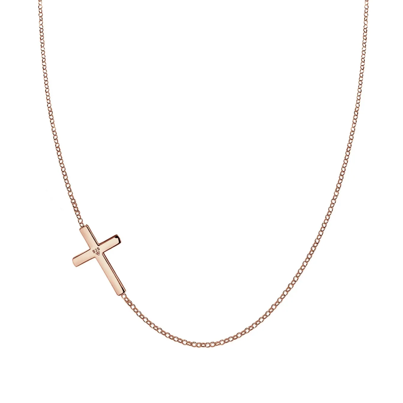 Elli "Glieder-Halskette Kreuz< Roségold|Symbol-schmuck