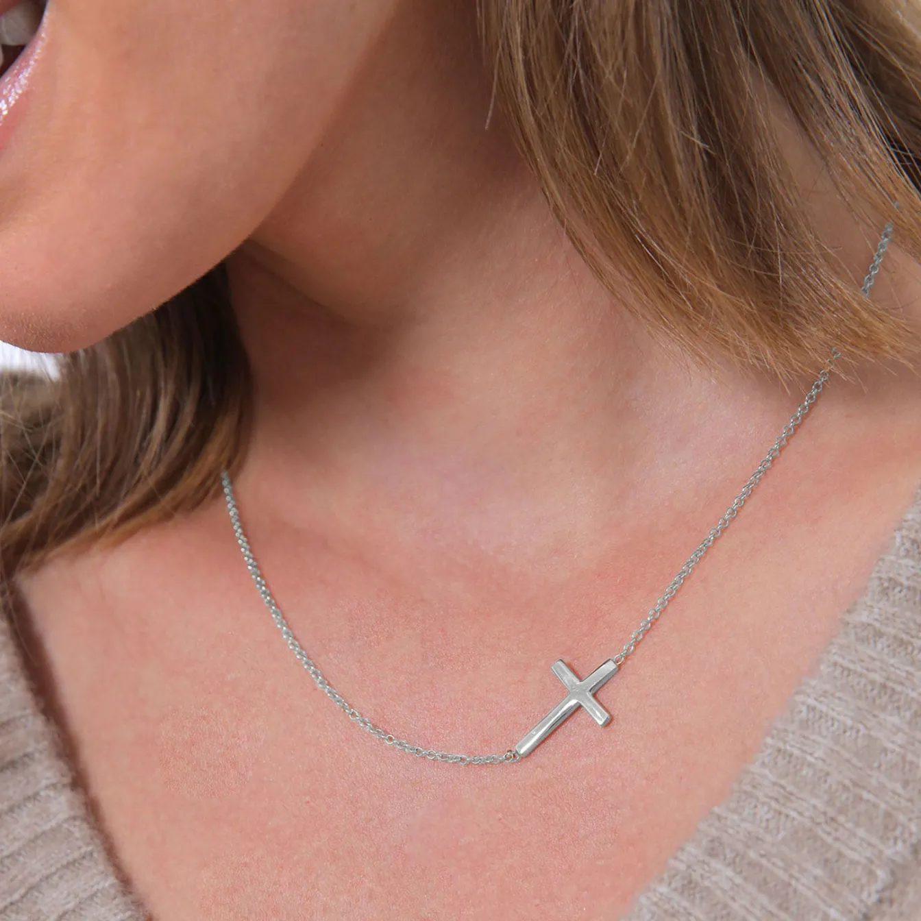 Elli "Glieder-Halskette Kreuz< Roségold|Symbol-schmuck
