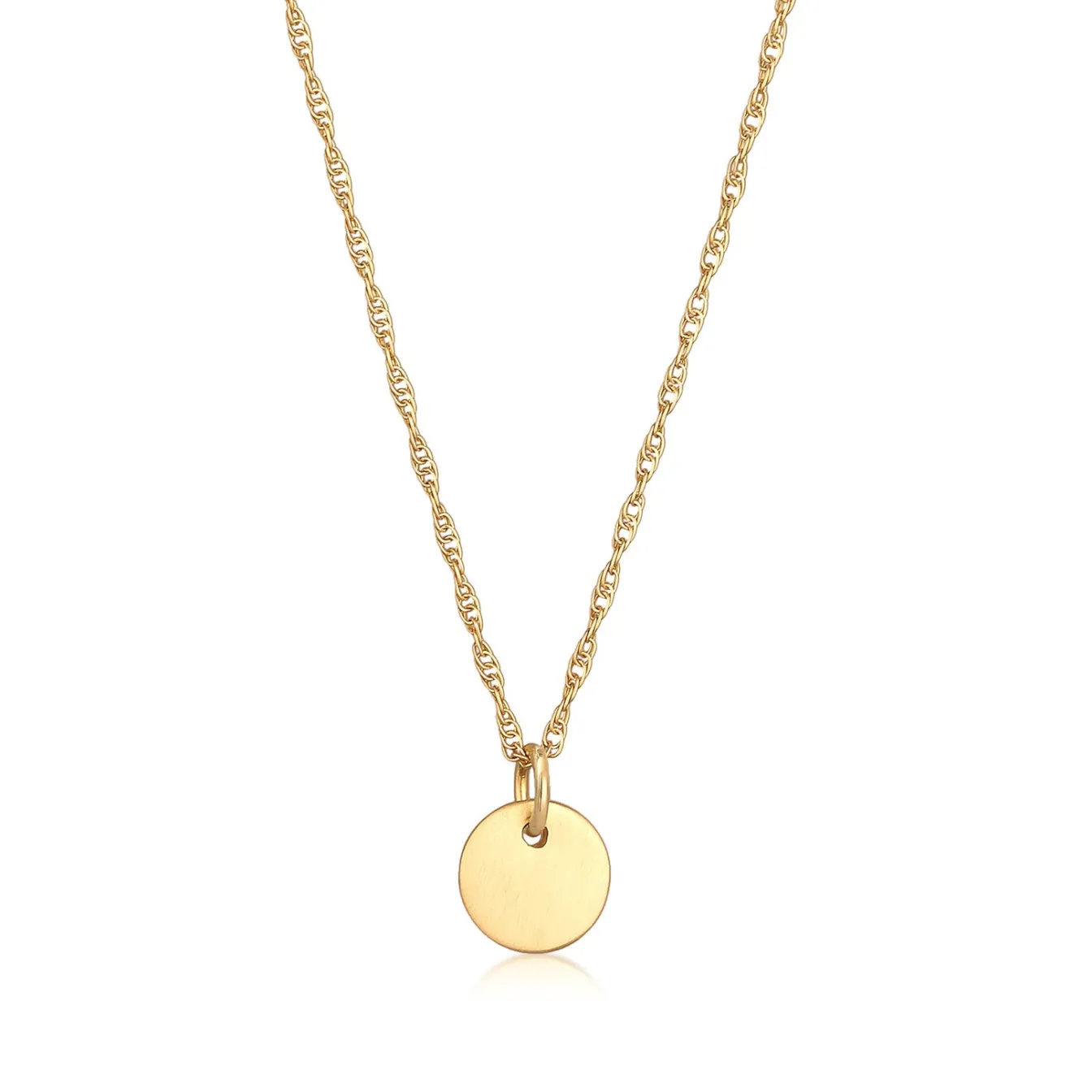 Elli "Glieder-Halskette Plättchen Coin< Silber|Roségold