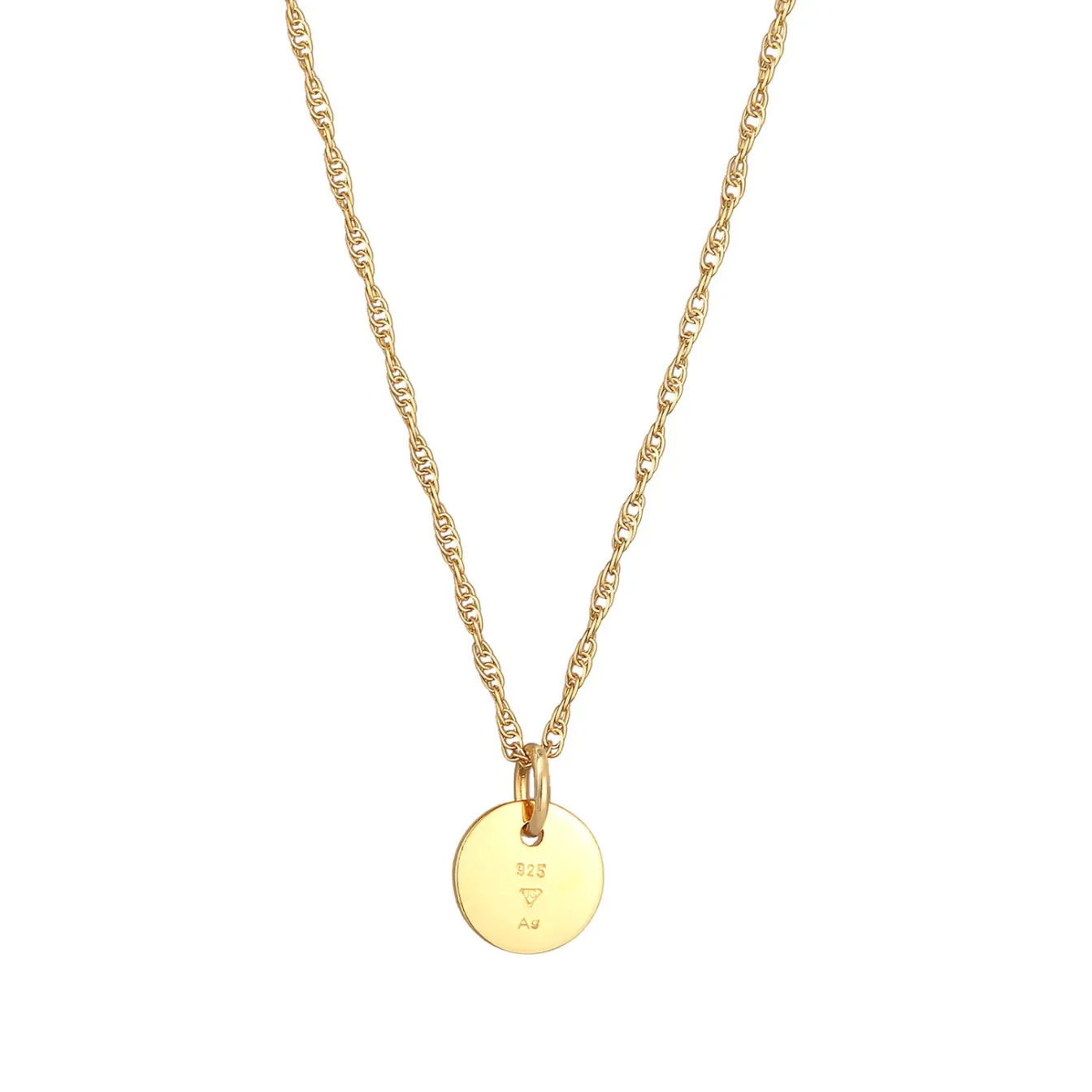 Elli "Glieder-Halskette Plättchen Coin< Silber|Roségold