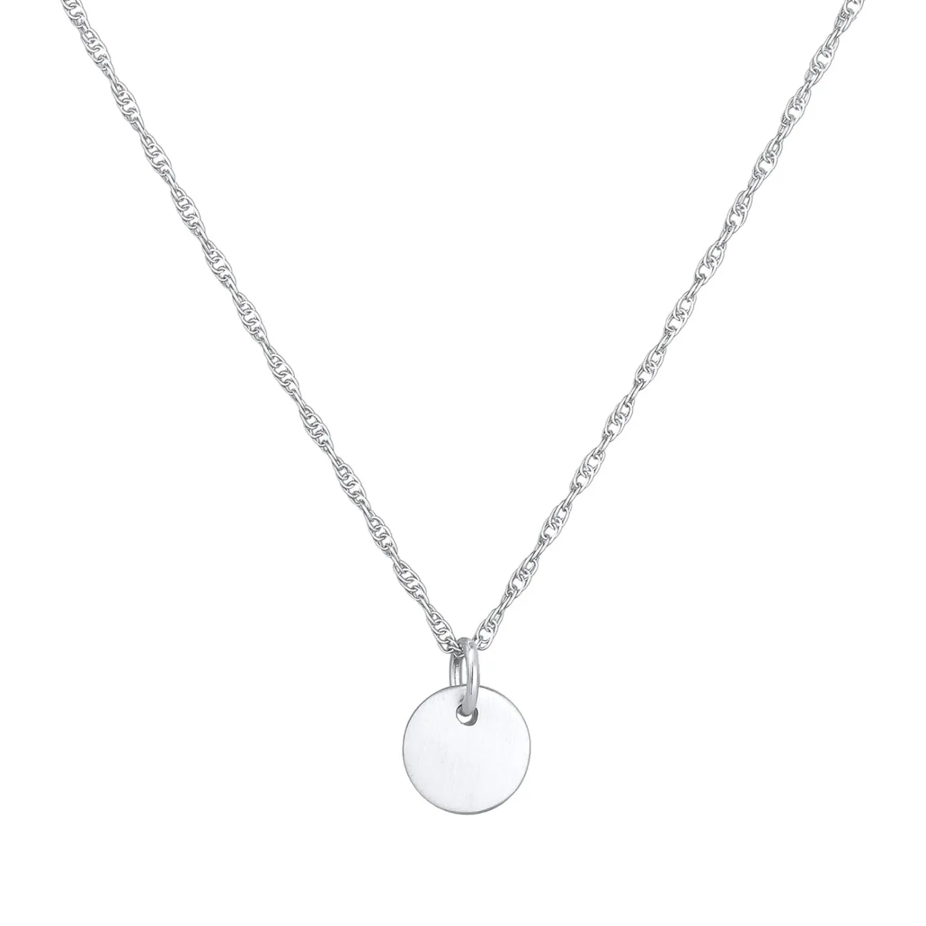 Elli "Glieder-Halskette Plättchen Coin< Silber|Roségold